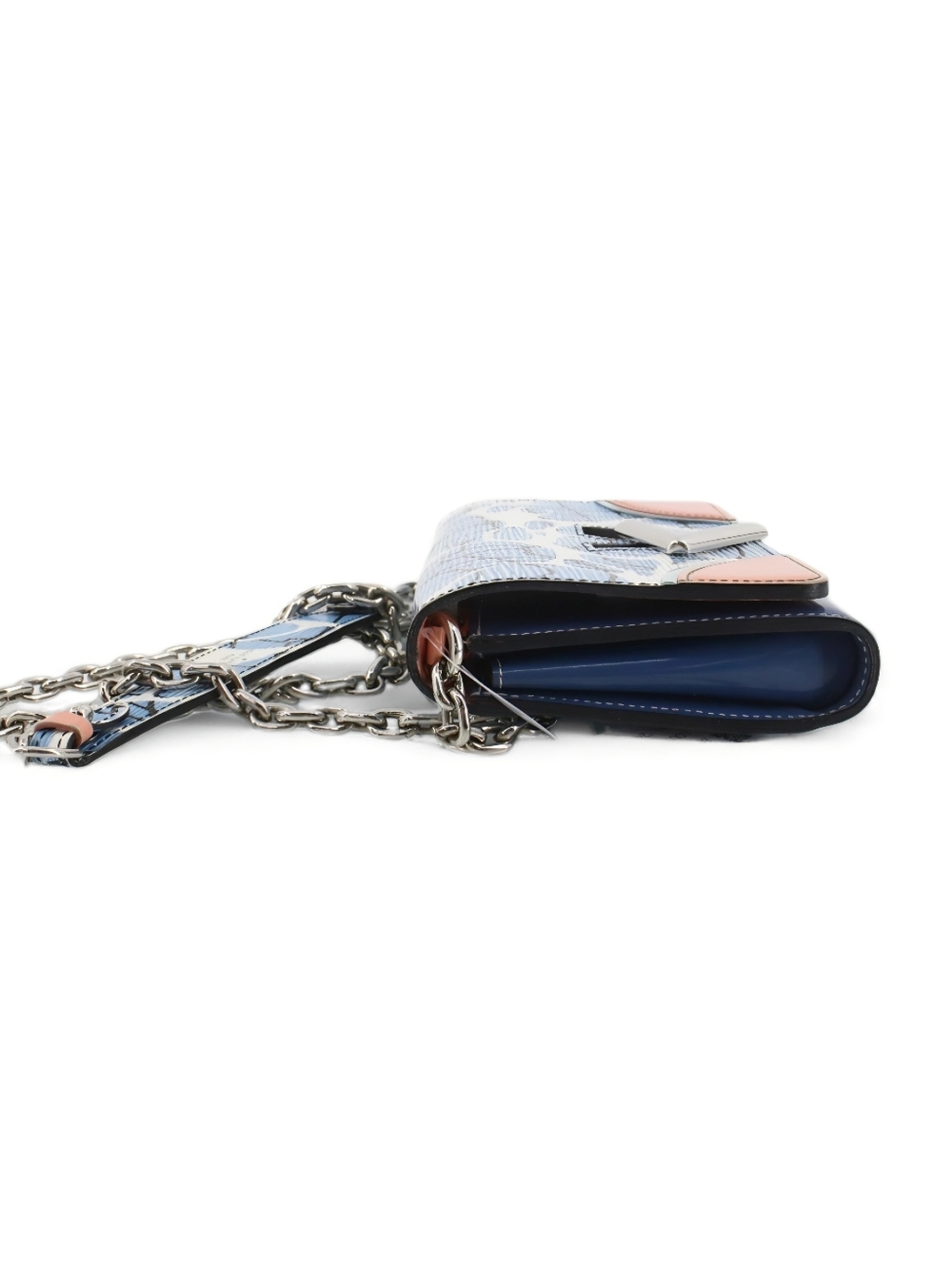 Louis Vuitton Limited Aqua Epi Twist Portefeuille Aqua Shoulder Bag Chain WOC - Picture 7 of 13